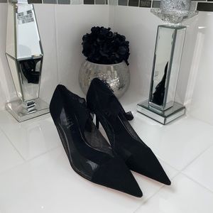 Zara Black Fishnet Pumps